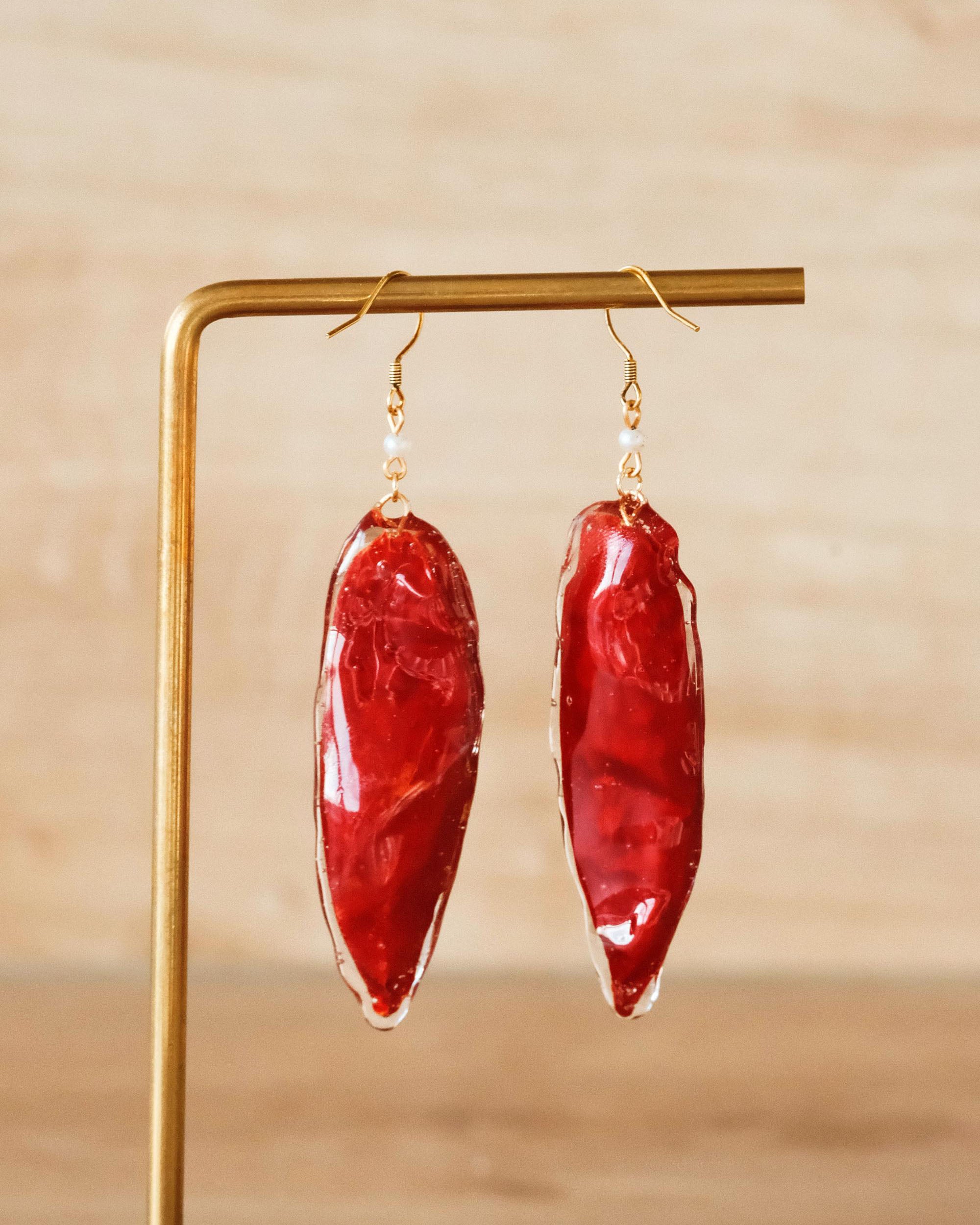 real red chili peppers ohrringe